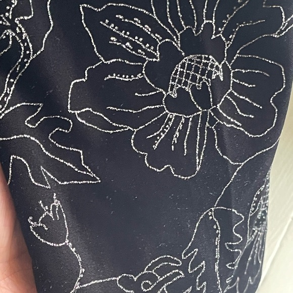 The Kooples NWT BLACK VELVET SUIT TROUSERS with Glitter Floral Print - Picture 13 of 16